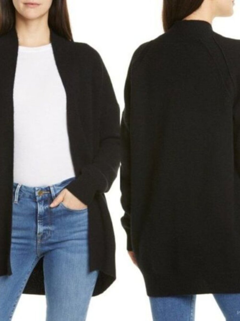 Vince Rib Trim Wool & Cashmere Cardigan